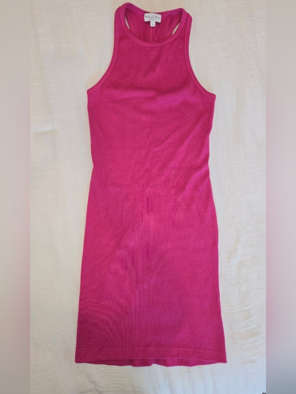 Michael Stars Hot Pink Ribbed Racerback Mini Dress – Size Small – Never Worn